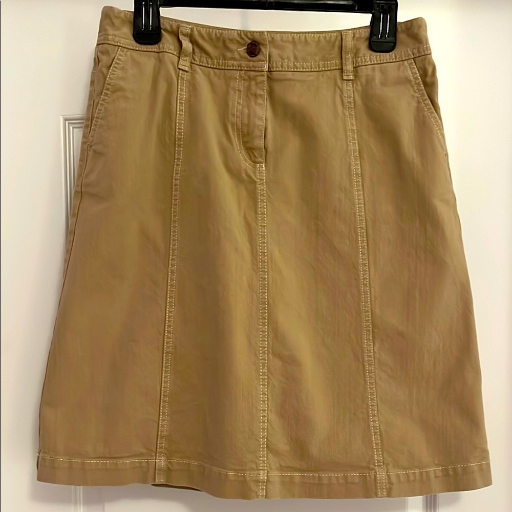 Boden Khaki A-Line Knee-Length Skirt